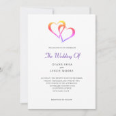 Rainbow Two Heart Weditation Einladung (Vorderseite)