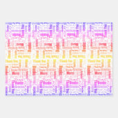 Rainbow Typografie Multilingual Vielen Dank Geschenkpapier Set (Vorderseite 3)