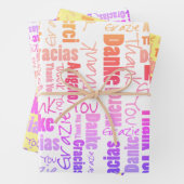 Rainbow Typografie Multilingual Vielen Dank Geschenkpapier Set (Beispiel)
