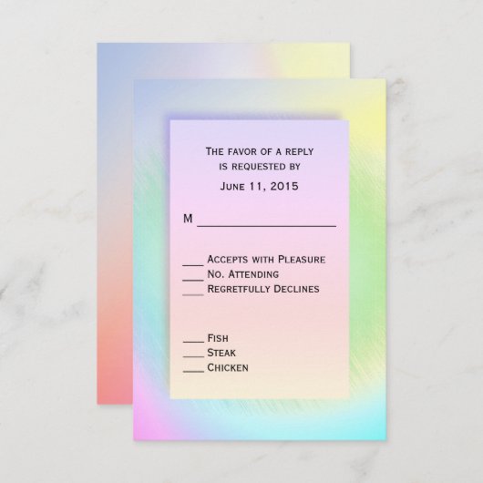 Rainbow UAWG with Entree Choice RSVP Karte (Vorne/Hinten)