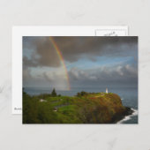 Rainbow über Leuchtturm auf der Postkarte Kauai (Vorne/Hinten)