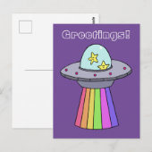 Rainbow UFO Postkarte (Vorne/Hinten)