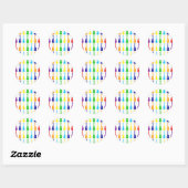 Rainbow Ukes Runder Aufkleber (Blatt)