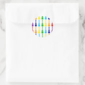 Rainbow Ukes Runder Aufkleber (Tasche)