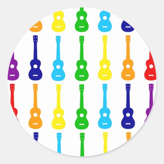 Rainbow Ukes Runder Aufkleber (Vorderseite)