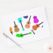 Rainbow Ukulele Ovaler Aufkleber (Umschlag)