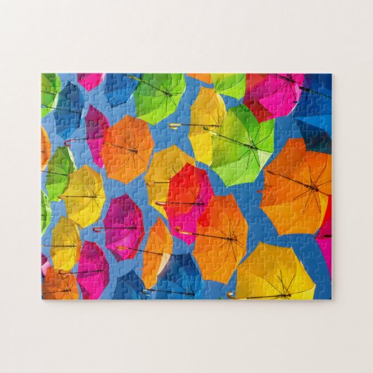 Rainbow Umbrella Whimsical Colorful Puzzle (Horizontal)