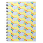 Rainbow und Cloud Niedlich Modern Pattern Notebook Notizblock (Vorderseite)