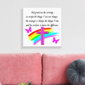 RAINBOW UND CROSS SERENITY PRAYER DESIGN LEINWANDDRUCK (Insitu (Wohnzimmer))