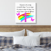 RAINBOW UND CROSS SERENITY PRAYER DESIGN LEINWANDDRUCK (Insitu (Schlafzimmer))