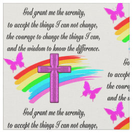 RAINBOW UND CROSS SERENITY PRAYER DESIGN STOFF
