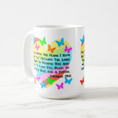 RAINBOW UND HERZEN JEREMIAH 29:11 KAFFEETASSE (Vorderseite Links)