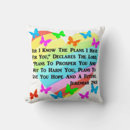 RAINBOW UND HERZEN JEREMIAH 29:11 KISSEN