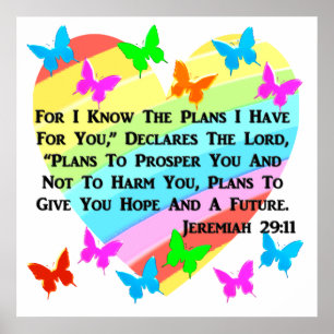 RAINBOW UND HERZEN JEREMIAH 29:11 POSTER