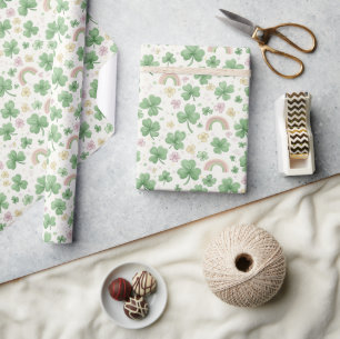 Rainbow- und Kleeblattpapier für Blätter Geschenkpapier