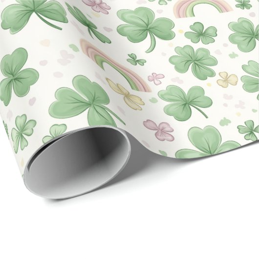 Rainbow- und Kleeblattpapier für Blätter Geschenkpapier (Rolleneckpunkt)