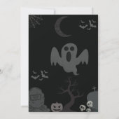 Rainbow und Moonlit Forest Black Halloween Einladung (Rückseite)