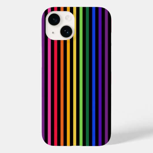 Rainbow und schwarze Streifen Case-Mate iPhone Geh Hülle (Rückseite)