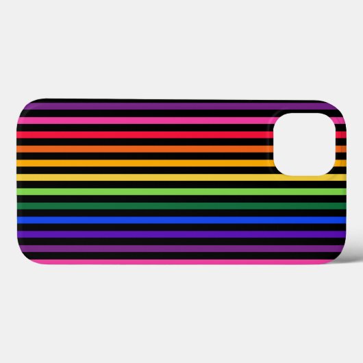 Rainbow und schwarze Streifen Case-Mate iPhone Geh Hülle (Rückseite (Horizontal))
