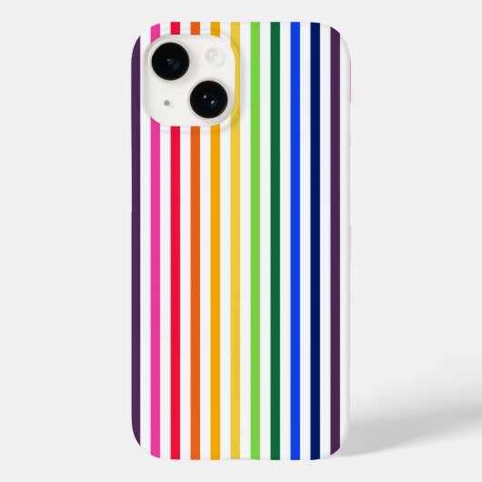 Rainbow und weiße Streifen Case-Mate iPhone Gehäus Hülle (Rückseite)