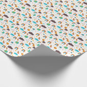 Rainbow- und Weltraumkindermuster Geschenkpapier (Ecke)
