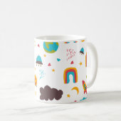 Rainbow- und Weltraumkindermuster Kaffeetasse (VorderseiteRechts)