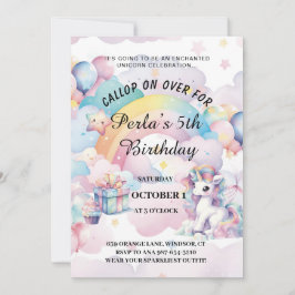 Rainbow und Zaubergeburtstag - Einladung 2025