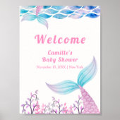 Rainbow Under Sea Mermaid Schwanz Baby Dusche Herz Poster (Vorne)
