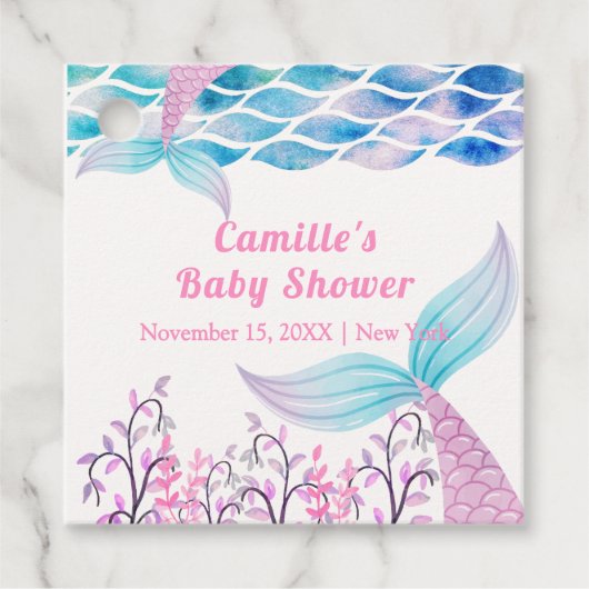 Rainbow Under Sea Mermaid Schwanz Babydusche Geschenkanhänger (Vorderseite)