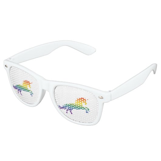 Rainbow Unicorbt Partybrille (Schrägansicht)