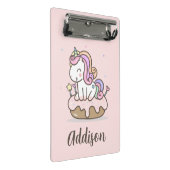 Rainbow Unicorcake Personalisierte Zwischenablage Mini Klemmbrett (Schrägansicht)
