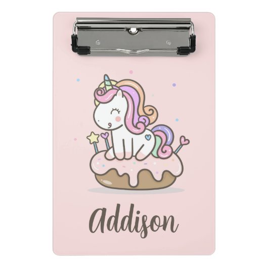 Rainbow Unicorcake Personalisierte Zwischenablage Mini Klemmbrett (Vorderseite)
