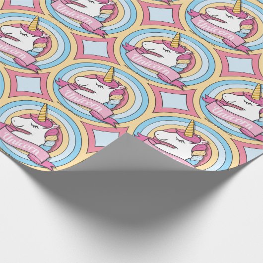 Rainbow Unicorcles Geschenkpapier (Ecke)