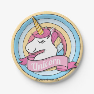 Rainbow Unicorcles Pappteller