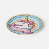 Rainbow Unicorcles Pappteller (Schrägansicht)