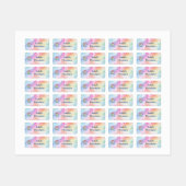 Rainbow Unicordesign mit Individuelle Name Etiketten (Blatt)