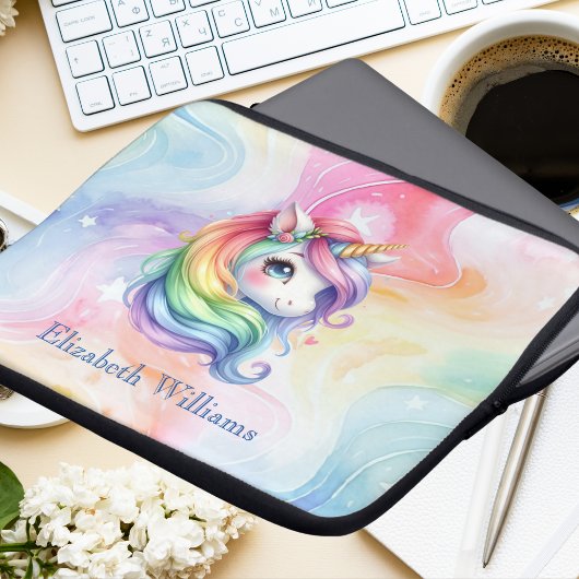Rainbow Unicordesign mit Individuelle Name Laptopschutzhülle