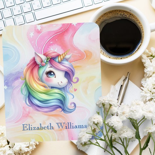 Rainbow Unicordesign mit Individuelle Name Mousepad