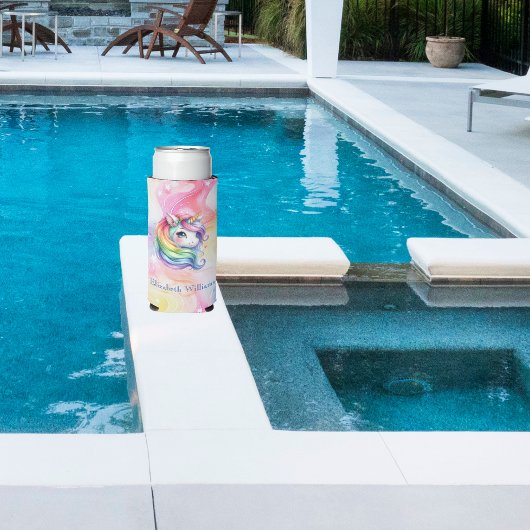 Rainbow Unicordesign mit Individuelle Name Selters Dosenkühler