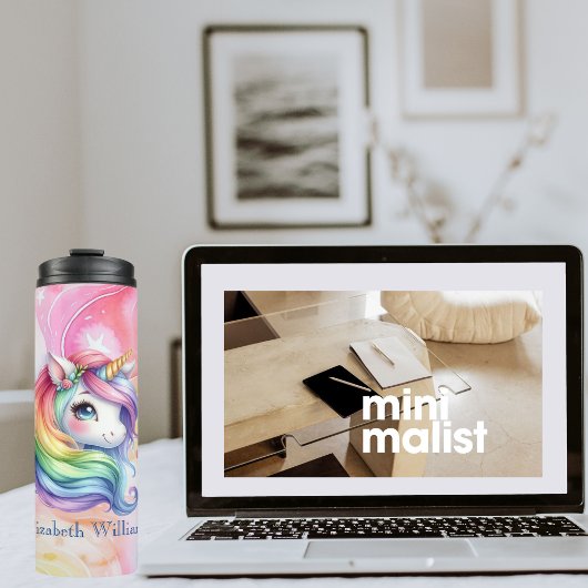 Rainbow Unicordesign mit Individuelle Name Thermosbecher