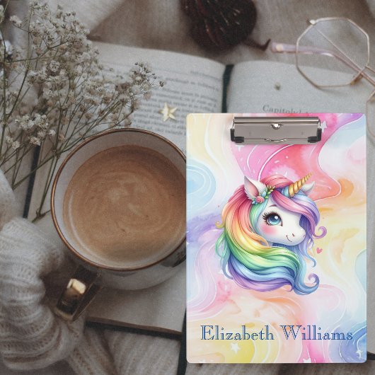 Rainbow Unicordesign mit Individuelle Name-Zwische Klemmbrett
