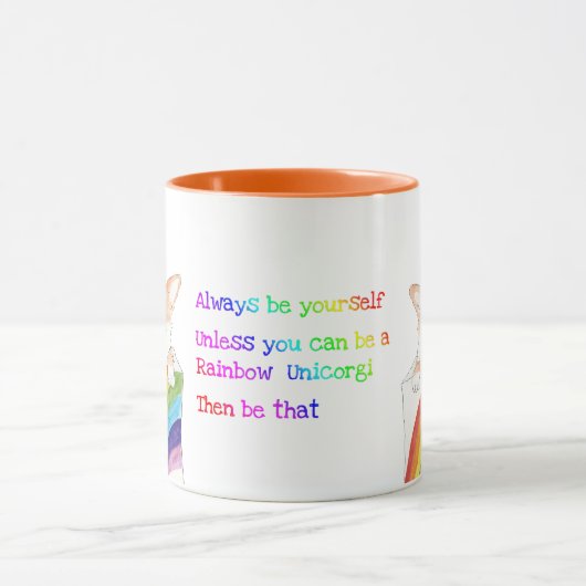 Rainbow unicorgi Farbkombination Tasse (Zentrum)