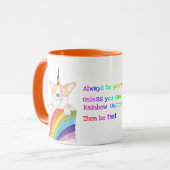 Rainbow unicorgi Farbkombination Tasse (Vorderseite Links)
