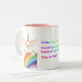 Rainbow unicorgi zweifarbige Tasse (Vorderseite Links)