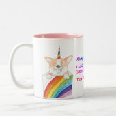 Rainbow unicorgi zweifarbige Tasse (Links)