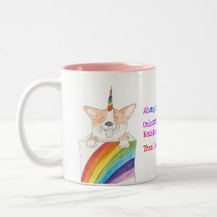 Rainbow unicorgi zweifarbige Tasse