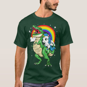Rainbow Unicoring Riding T Rex Tyrannosaurus Rex D T-Shirt