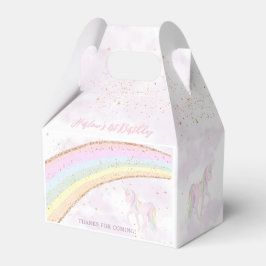 Rainbow Unicorn 1. Geburtstag Girls Pastel Geschenkschachtel