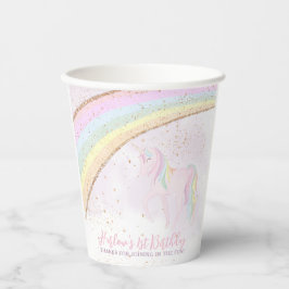 Rainbow Unicorn 1. Geburtstag Girls Pastel Pappbecher