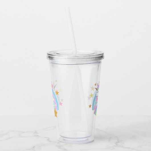 Rainbow Unicorn Acryltrinkbecher (Links)
